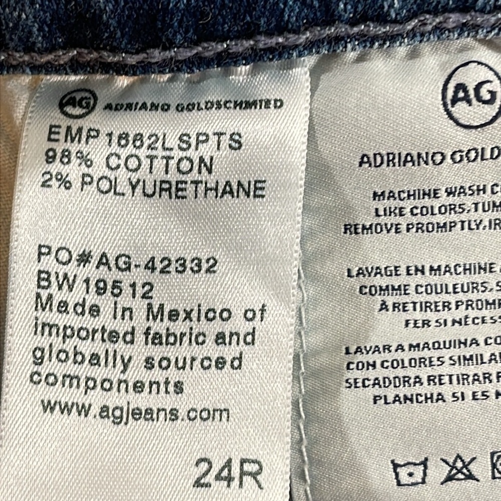 AG Adriano Goldschmied The Jodi Crop High Rise Denim  Jeans Size 24R - Picture 9 of 9